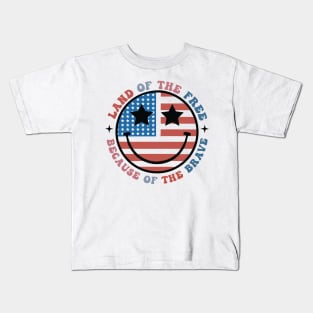 America Land Of The Free Because Of The Brave SVG, 4th of July, Patriotic, Independence Day (2 Sided) Kids T-Shirt